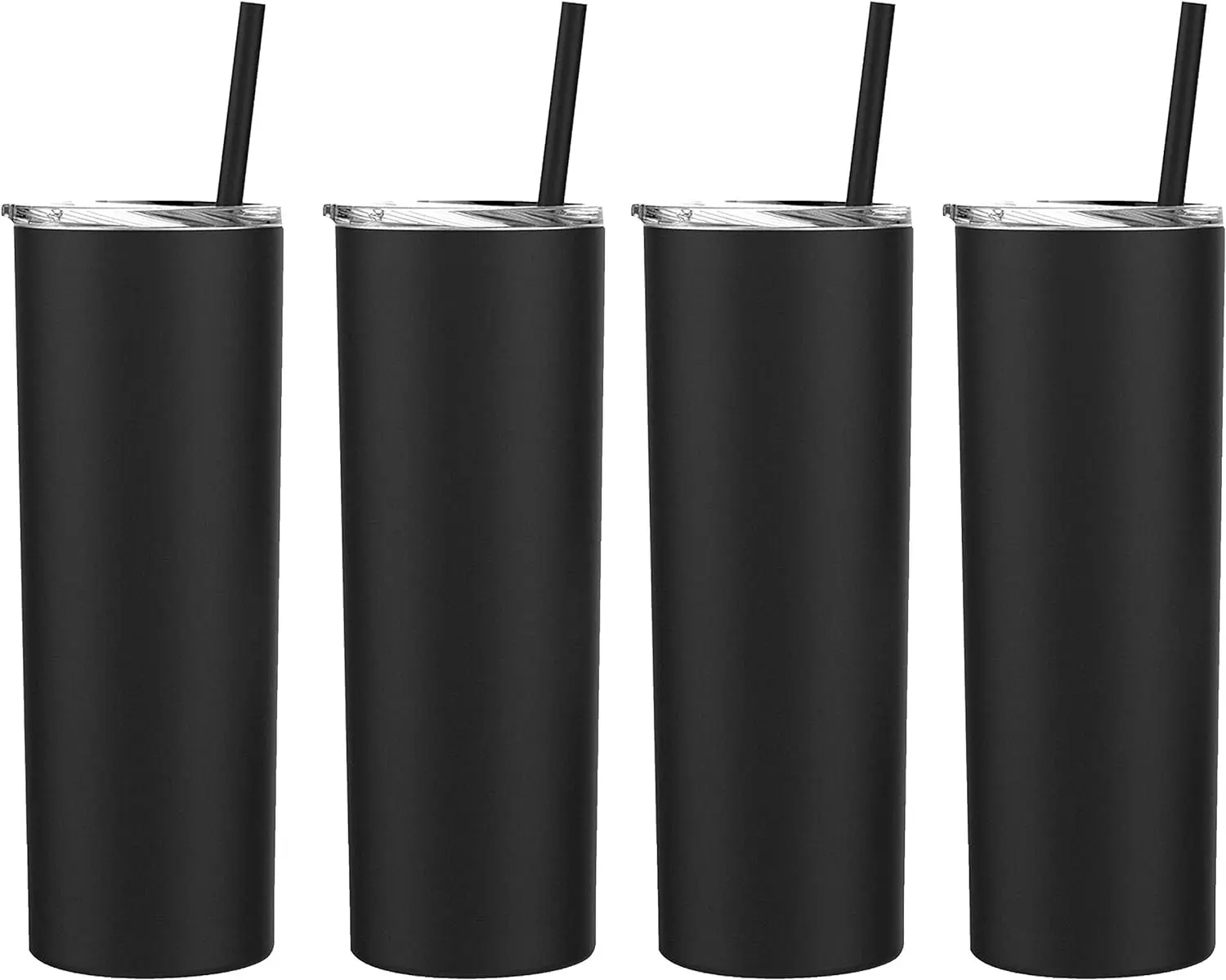 California Straws 4 pack, 20 oz. Skinny Steel, Double Wall Stainless Tumbler Bottle Cup