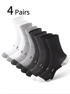 Men's High-Cut Casual Yin-Yang Striped Socks, Medium-Length Fall Winter Sports Basketball Teen Long Socks, Comfortable Breathable Sweat-Absorbing