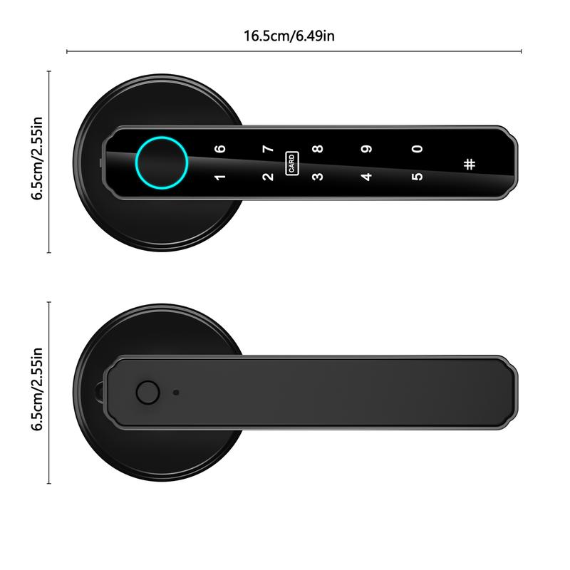 [Valentine's Day Gift ]Smart Fingerprint Door Lock with App Control, 1 Count Keyless Entry Lock with Keyboard Handle, Digital Electric Biometric Smart Door Lock for Bedroom, Keyless Entry Door Handle