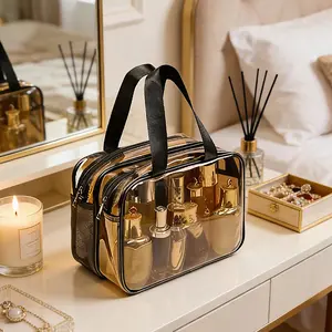 Large Clear Waterproof Multi-Functional Travel & Toiletry Makeup Bag – Transparent PVC Organizer for Skincare, Kids Essentials, Pool, Gym, Beach, Bathroom, Carry-On & Weekend Trips