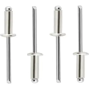 100 pcs 5/32"x 3/8" Stainless Steel Blind Pop Rivets, 4 x 10mm Open End Type Pop Rivet Grip Range 5/32-3/8 inch