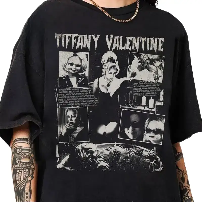 Tiffany Valentine Horror Character Shirt, Bridge Of Chucky, Halloween Movie Tee, Spooky Season, Unisex Streetwear Shirt, Menswear, Womenswear Novelty Graphic T Shirt funny tshirt Undershirts Tees Casual Streetwea