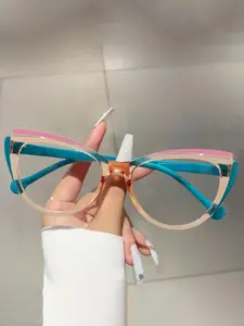 Vintage Cat Eye Frame Eyeglasses, Trendy Casual Eyeglasses for Women, Fashion Eyeglasses for Work, Daily Clothing Decor, Perfect for Daily Use, High Quality Eyewear