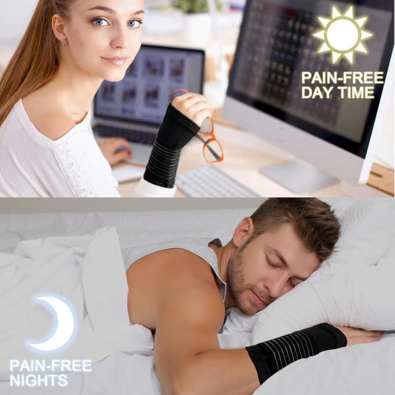 2 Pack Wrist Support Brace for Carpal Tunnel Arthritis and Tendonitis Pain Relief Adjustable Compression Bandage for Left and Right Hands Comfortable Breathable Design for Daily Use Sports and Health Care Healthcare Tool Healthcare Tool Black