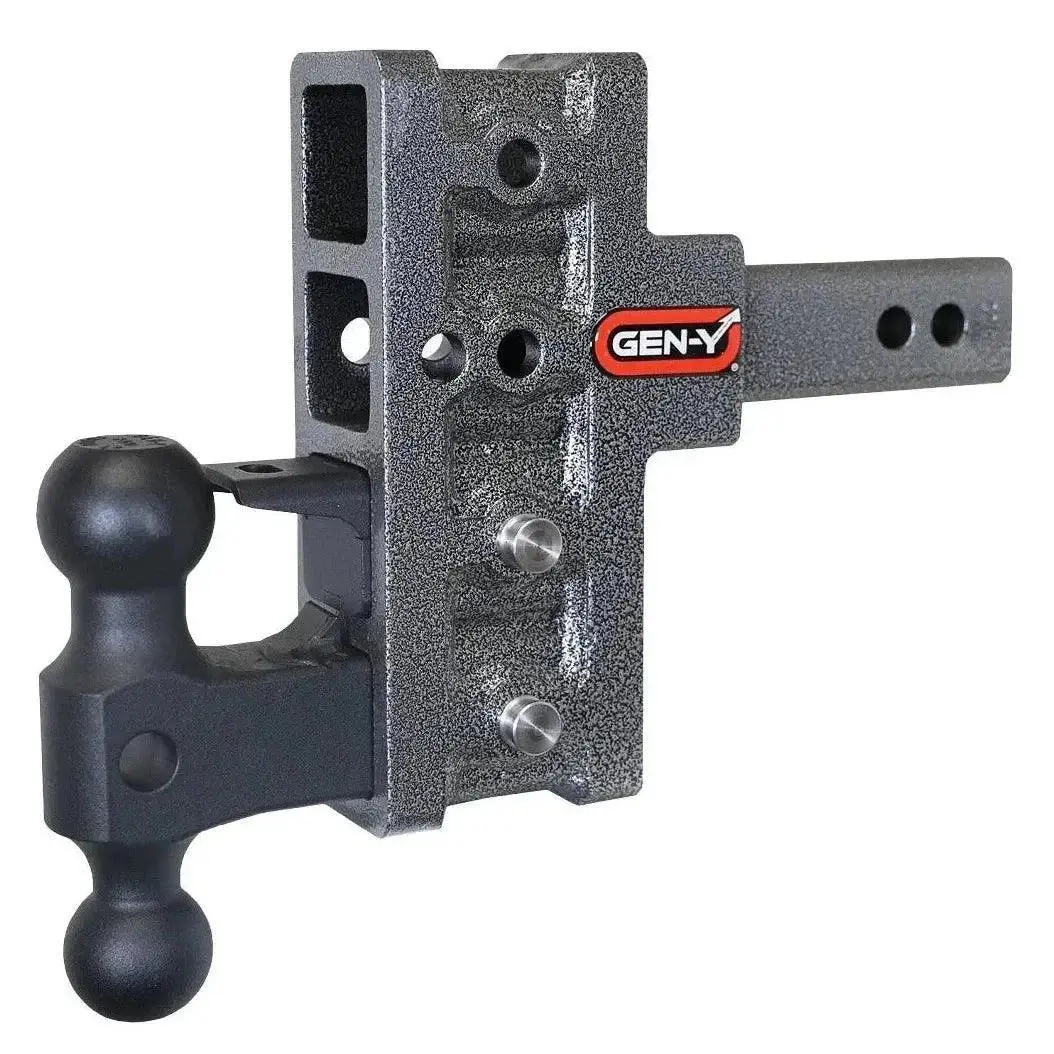 Gen-Y Adjustable Pintle & Dual Ball Hitch | 2" Shank | 5" Offset Drop | 21,000 lb | Part #GH-214