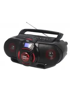 Naxa NPB-273 Portable Bluetooth Boombox with CD Player, MP3 Support, USB Port, AM/FM Radio, Subwoofer, Remote, and Batteries Compatibility - Audio Electronics Gadget