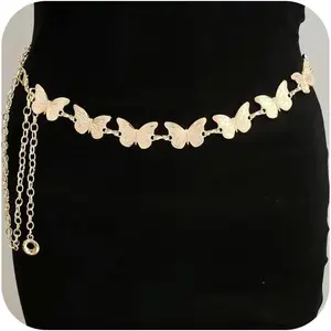 Gold Chain Belt for Women - Fashion Silver Waist Chain With Star, Butterfly, Heart - Metal Belt