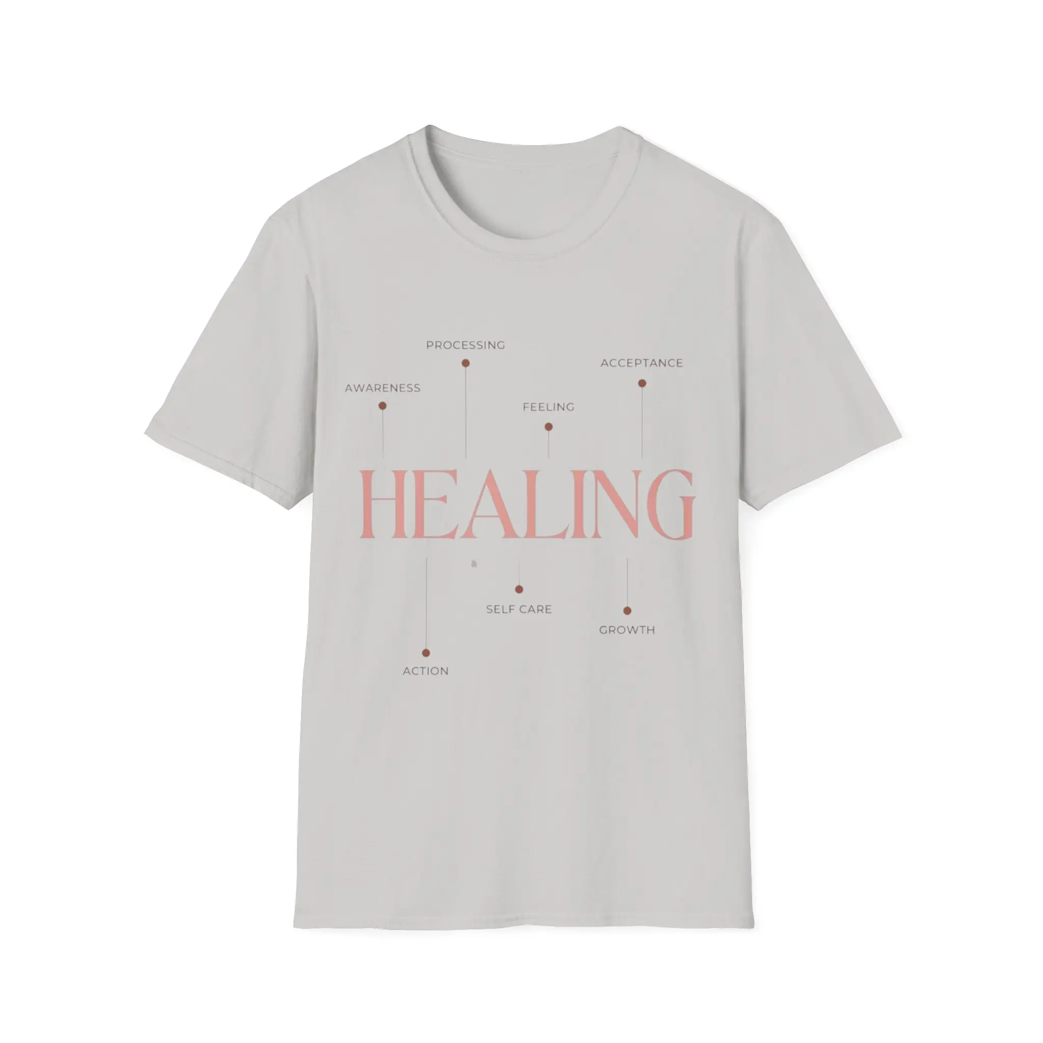 Healing Process Graphic Tee | Healing Steps Shirt, Wellness Typography T-Shirt