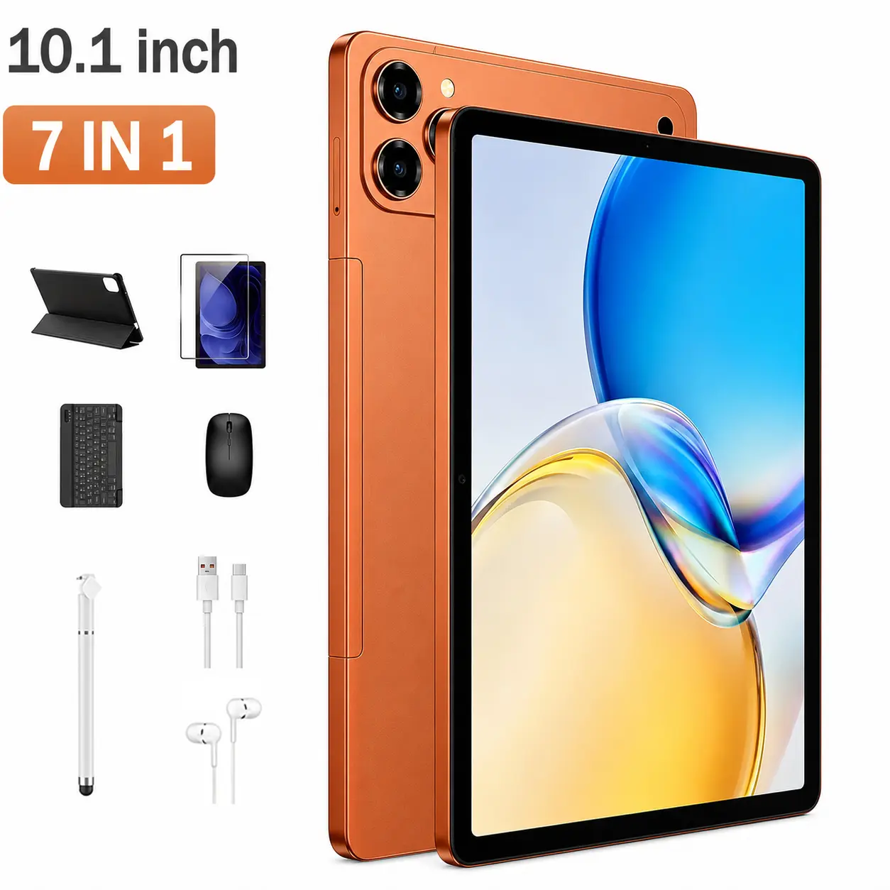 2026 Android 15, 11-inch Tablet, 12GB RAM + 256GB Expandable Storage, Long Lasting Battery, Large HD Screen, 10000mAh Battery, 5G WiFi, Portable Device with Keyboard, Mouse, Case, Stylus, Dual Camera, Ideal for School, Work, Valentine’s Day Gift