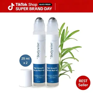 BeBodywise Advanced Hair Density Roll-On Serum 25 ml | 5% Saw Palmetto, 3% Rosemary, 1% Caffeine Herbasome & 3% Fenugreek