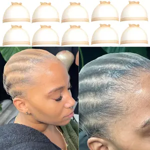 HD Wig Cap 10 Pcs Transparent Thin Nylon Elastic Breathable for Women Ideal for Parties Weddings Graduations Cosplay Halloween Travel Essentials Soft Durable Scalp Heat Dissipation Sweat Absorption