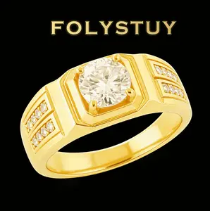 【FOLYSTUY YNZ18】Gold Stainless Steel Ring with Rhinestone Accents for Everyday Fashion