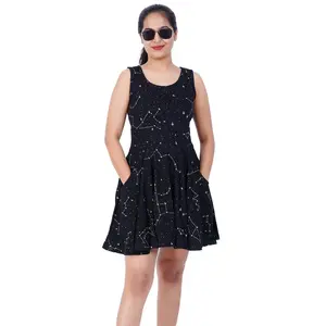 Constellations Glow-in-the-Dark Skater Dress with Pockets