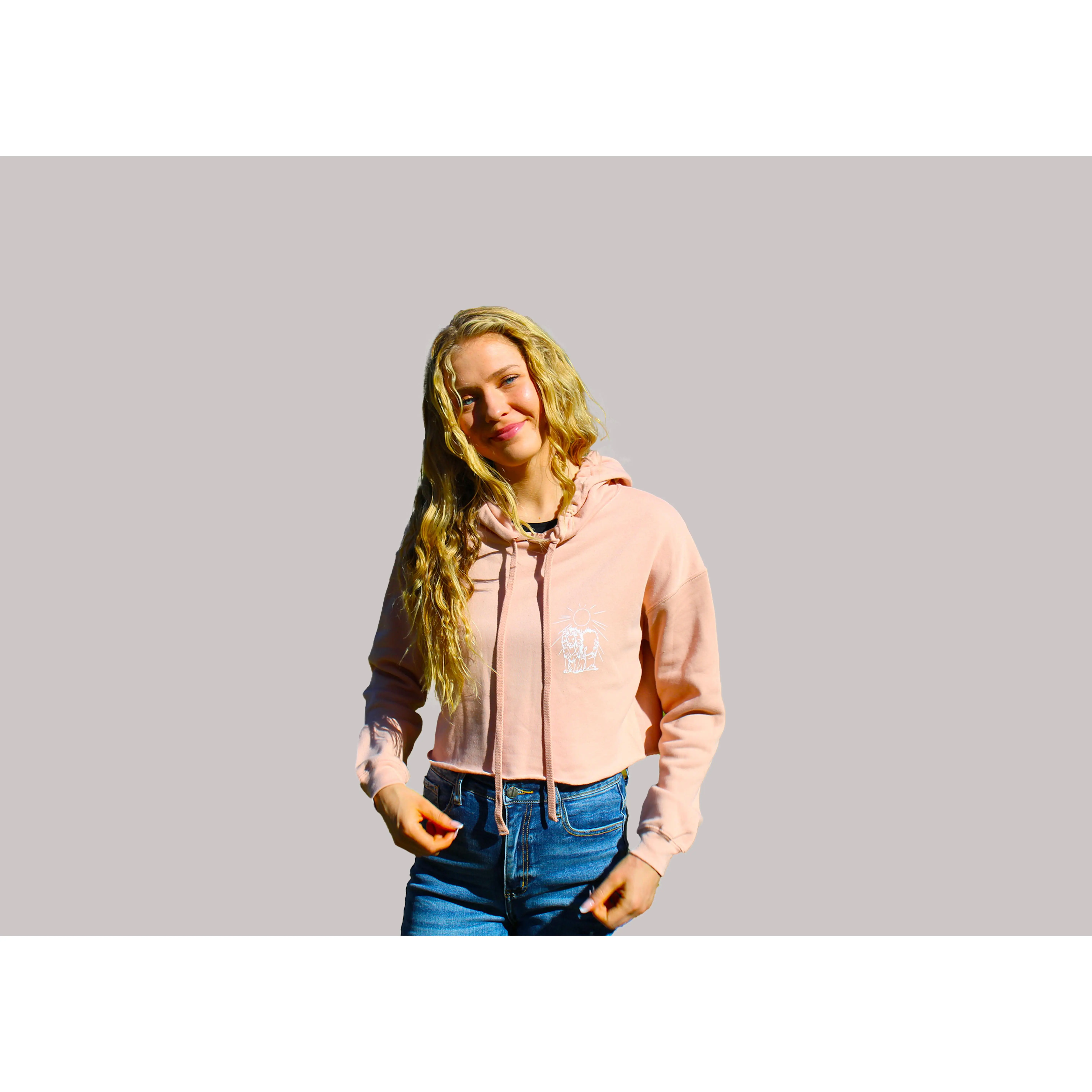 Crop Top Peach Hoodie