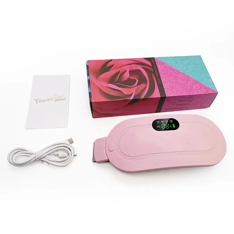 Heating Pad for Menstrual Cramps, Portable Menstrual Heating Pad, Cordless & Rechargeable Heating Belt for Women, 3 Heat Levels & 4 Massage Modes