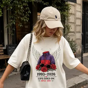 Life Goes On Miss You 1993-2026 Memorial Tribute Shirt, Angel Wings Remembrance Tee, Vintage In Loving Memory Gift