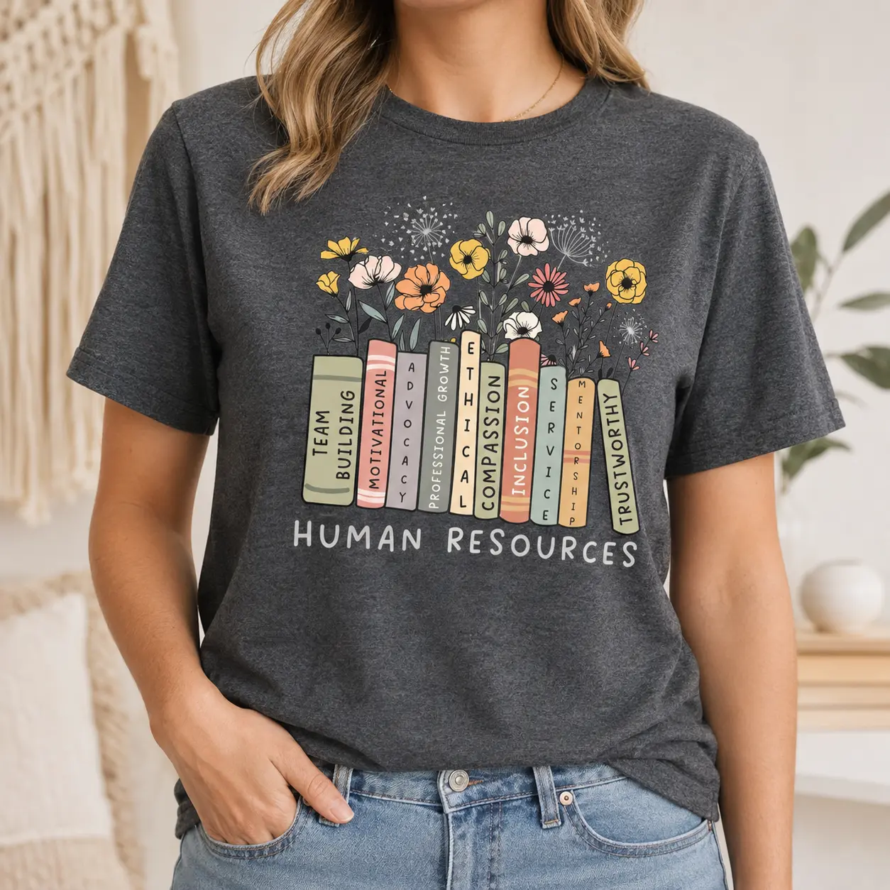 Human Resources Shirt, Floral Bow HR Squad T-shirt, Administrative Team Gifts, Coworker Tee, Cute Recruiter