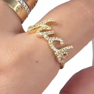 Love Stones Gold-plated Fvck Ring Size 7