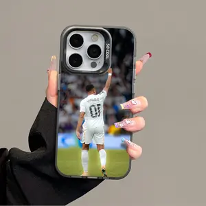Mbappe Pattern Fashion Phone Case for iPhone 17 16 15 14 13 12 11 Pro Max Plus Air & Samsung S25 S24 S23 S22 Plus FE Anti-Drop Protection Acrylic High-quality Football