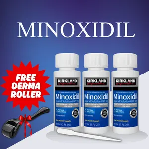 Minoxidil 5% Extra Strength Hair Regrowth Treatment for Men 60ml with FREE DERMA ROLLER, dropper included One Month Supply