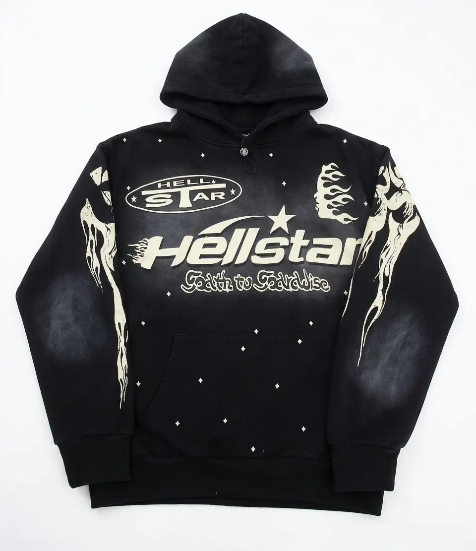 Men's Casual Hellstar Sports Black Flame Hoodie Unisex 3D-Printed Hoodie