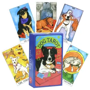 Dog Tarot Cards Set, 78 Adorable Pet Tarot Cards for Divination & Future Fate Prediction, Perfect Gift for Beginners & Enthusiasts, Tarot Card Decks