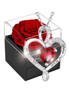 Gift for Mom Rose Box Eternal Flower Preserved Roses True Rose Gift for Girlfriend Wife Mother Birthday Christmas Valentine's Day