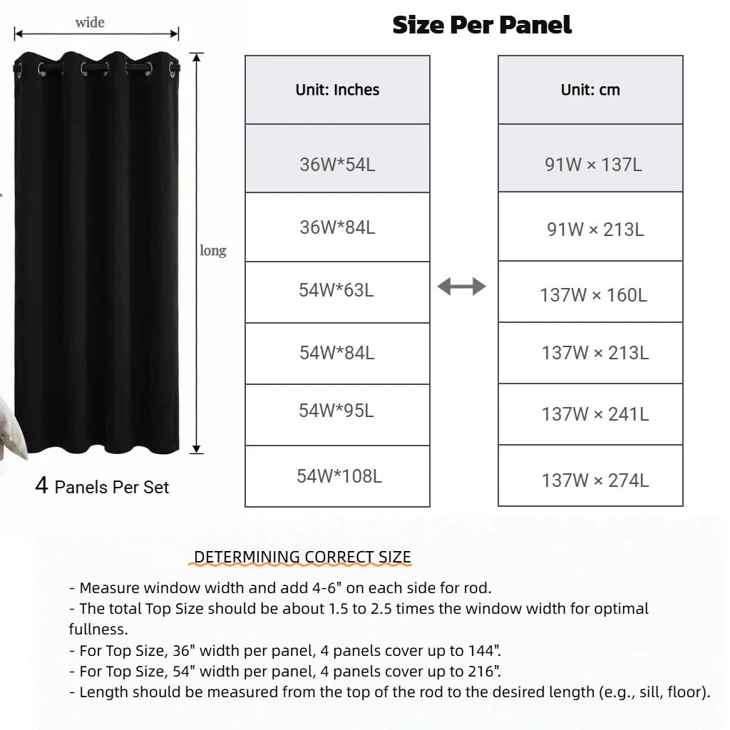 Qianli 4-Panel Navy Blue Blended Fabric Blackout Privacy Curtains, Gold Foil Wave Stripe Print, Wrinkle-Resistant, Fading-Proof, Natural Drape, Fits All Rod Types, Modern Minimalist Room Decor