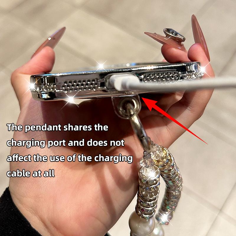 Phone Case with Mirror & Stand for iPhone 12/13/14/15/16/17 Pro Max,17Air,14/15/16 Plus. Features a shiny frame, high-definition transparent material, and full-body drop-resistant design.