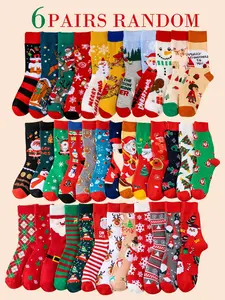 Warm Christmas Socks for Men & Women, Cute Cartoon Design, Fall Winter Moderate Thick Fabric, Best Gift for Family Friends