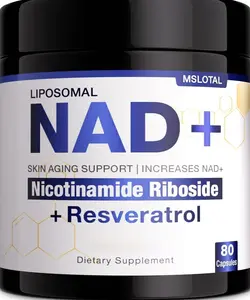 NAD+ Supplement - NAD Nicotinamide Riboside Resveratrol NAD Supplement 1000mg Pure Organic for Women and Men Anti-Aging, Energy, Focus, 80 Capsules