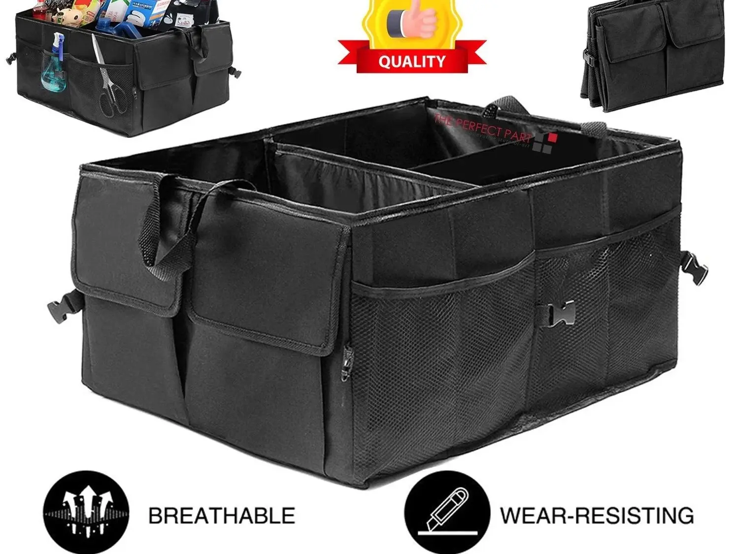 Trunk Cargo Organizer Folding Storage Collapse Bag Bin For Car Truck SUV 40L US