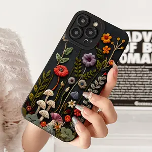 1 Vintage Colorful Floral Plant Print Shockproof Wear-resistant Phone Case, Suitable for iPhone 17 Air/16 Plus/15 Pro Max/14 Pro/13/12/11/XS Max/X Phone Case, Ideal Gift for Family, Friends, Lovers, Girlfriends, Best Choice for Holiday Gifts MS78