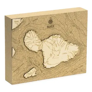 Maui, Hawaii Topographic Cork Decoration