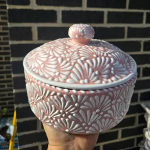 Pink with White Tortilla Holder