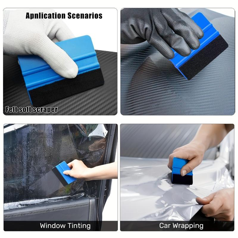 Complete Car Vinyl Wrap Kit for Beginners with PPF Film & Window Tint Tools - DIY Paint Protection Package Includes Spray Bottle, Felt Squeegee, Knife/Blades & Bubble Remover for Scratch/Bubble-Free Decal Application (No Power Required)