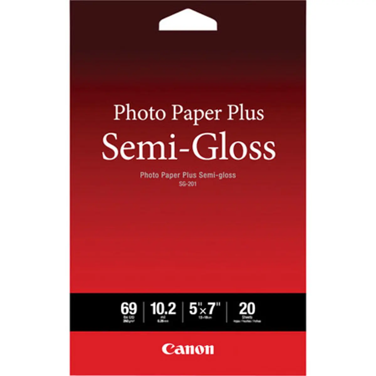 Canon Photo Paper Plus Semi-Gloss SG-201 Inkjet Paper, 5x7", 20 Sheets
