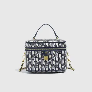 Makeup bag PU zipper shoulder bag