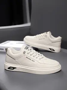 Men's Colorblock Lace Up Low Top Sneakers, Casual Comfortable Breathable Sports Shoes, Fashionable Skate Shoes for Daily Wear, Athletic Sneakers