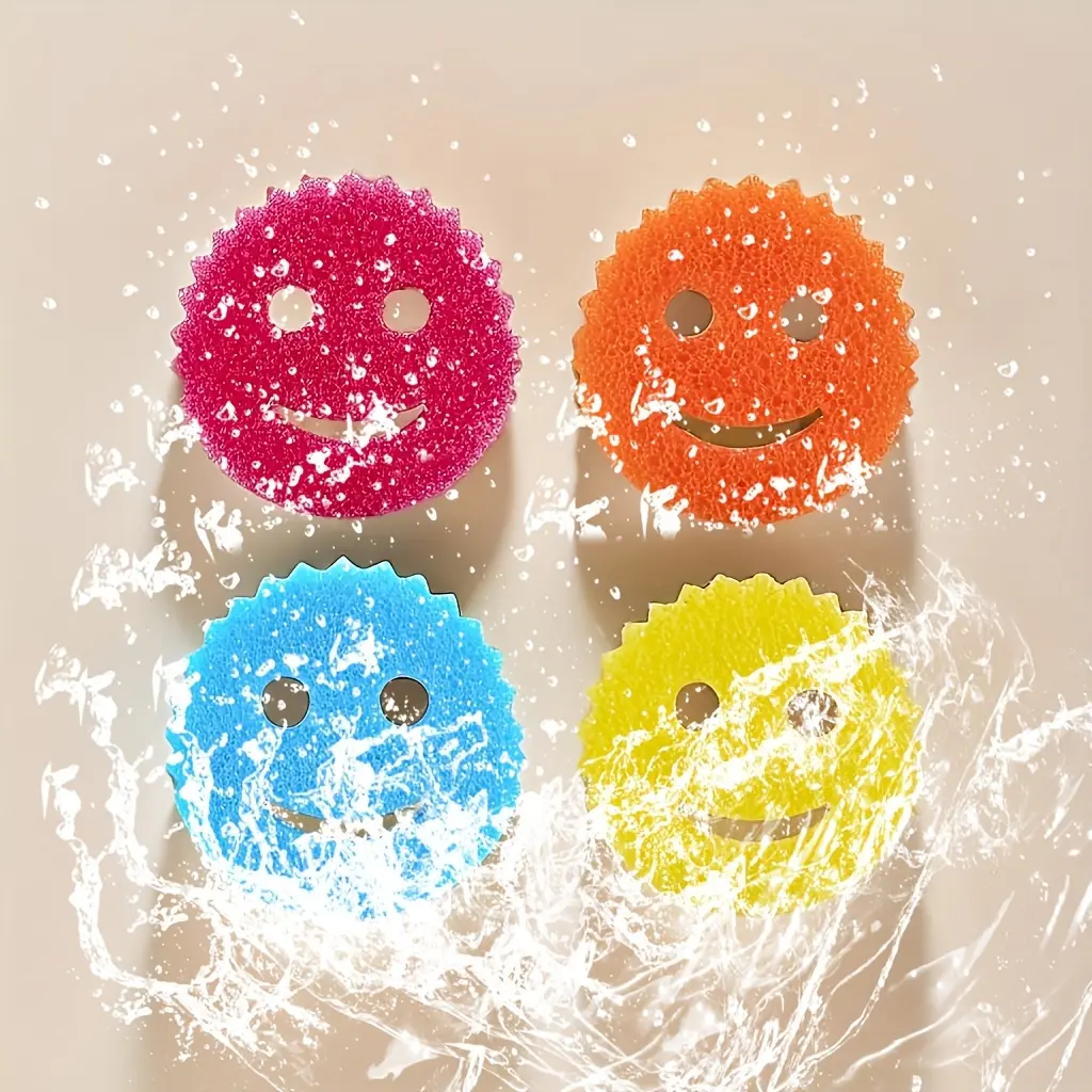 8pcs Household and Kitchen Multi-Functional Cleaning Sponge - Quick Drying, Anti-Odor, Multi-Functional Cleaning Pad, Suitable for Tableware, Glassware and Bathroom Surfaces - PC Material