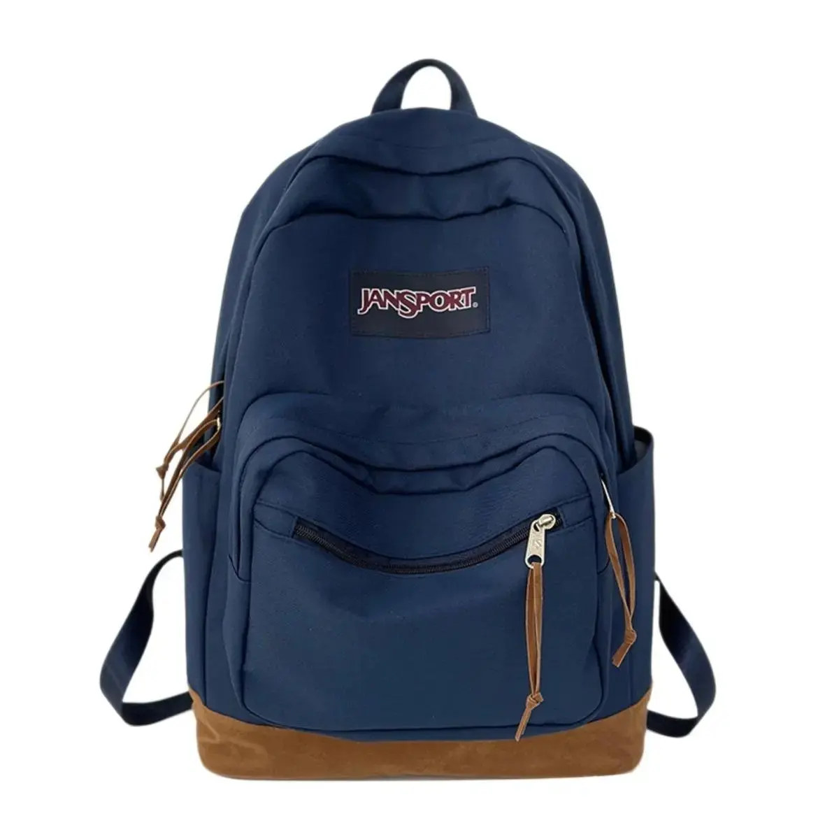 JanSport Retro Navy Blue College Backpack with Built-in 15-inch Laptop Sleeve, Suede Reinforced Bottom, Padded Ergonomic Straps, Durable Campus Travel Bookbag