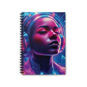 Neon Oracle Spiral Notebook | Afrofuturistic Intuition Journal | Sci-Fi Aesthetic Notebook for Women | Spiritual Writing Journal