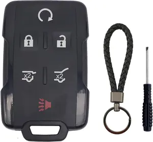6 Button Replacement Key Fob Case Shell Fits for Chevy Tahoe Suburban GMC Yukon M3N-32337100 Keyless Entry Remote Control Car Key Fob