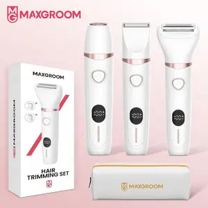 Maxgroom Women's 3-In-1 Intimate Hair Trimmer Set, Privacy Hair Clipper, Ipx6 Waterproof, Type-C Charging, Multifunctional Body Trimmer Kit