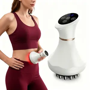 Meridian Brush with Heating and Vibration,Wireless Electric Meridian Brush, Red Light Heating Scraping Device, Wireless Design, Heating Function, Portable White Gift,Comes with Massage Oil Great Gift for Parents