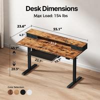 Rustic Brown /55.1“ - with Drawers & Keyboard Tray