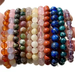 Affordable Crystal Bracelets for All Genders, Men, Women - Fashion Accessory natural crystal elastic healing bracelet Tiger Reiki Stone Beads