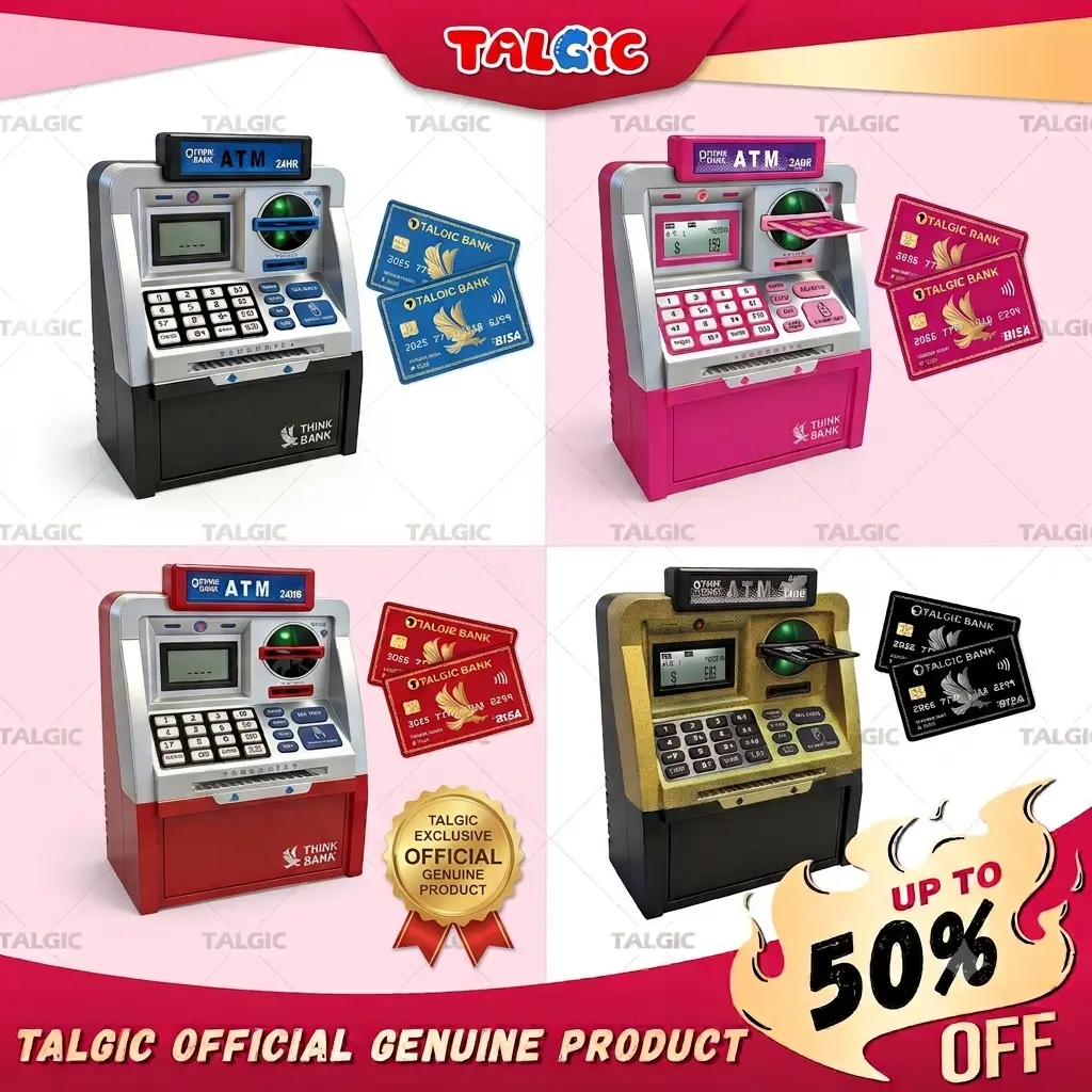 【Back To School sale】Talgic Kids Piggy Bank ATM Toy, a fun, interactive way to teach kids about money savings. With a realistic ATM keypad, password security, and the ability to save both coins and bills, it’s perfect for birthdays, holidays, TALGICKEV