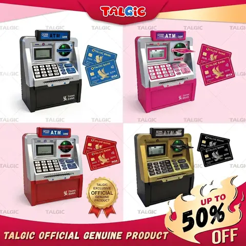 【Stock up for Christmas】Talgic Kids Piggy Bank ATM Toy, a fun, interactive way to teach kids about money savings. With a realistic ATM keypad, password security, and the ability to save both coins and bills, it’s perfect for birthdays, holidays, TALGICKEV