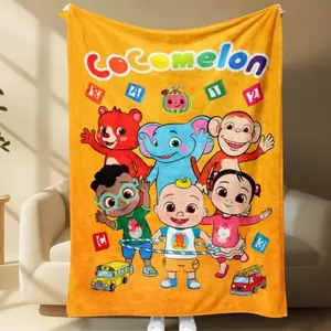 Cocomelon Cartoon Blanket,Super Soft Cozy  Plush Blanket For Kids,Warm nap Blanket Suitable For Sofa Bedroom Extra Soft Cozy Baby Blanket